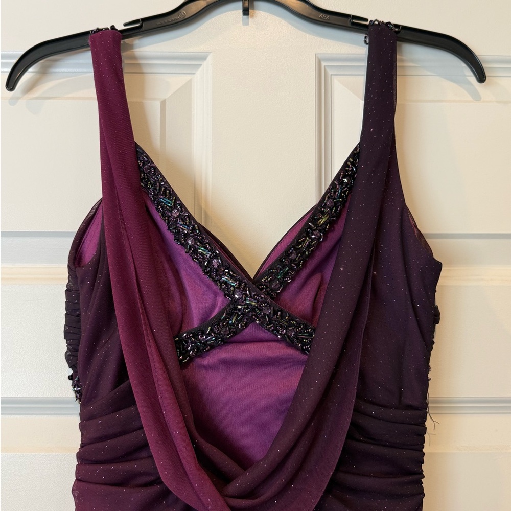 Purple, embellished evening gown - Picture 3 of 5